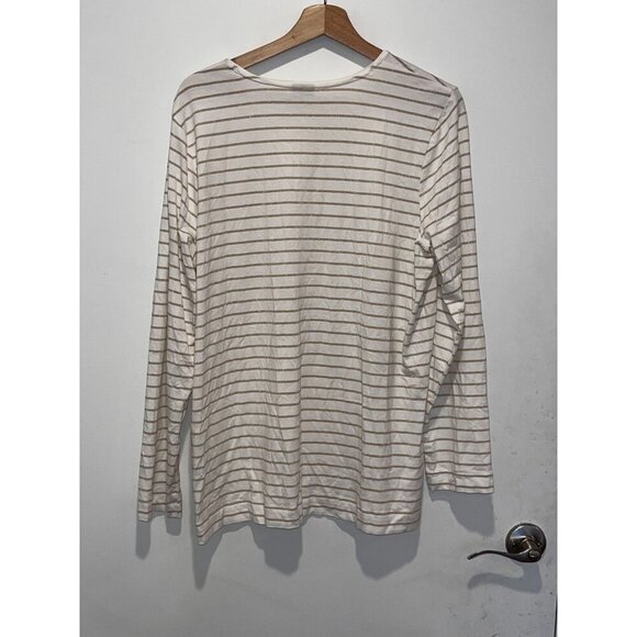 NWT Chicos White & Gold Striped Long Sleeve  Women's Top Size XL - Picture 5 of 9